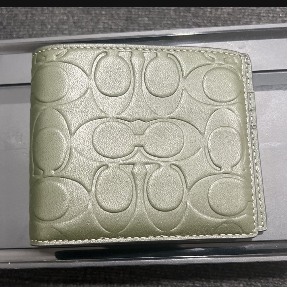 Mens net coach wallet green sold